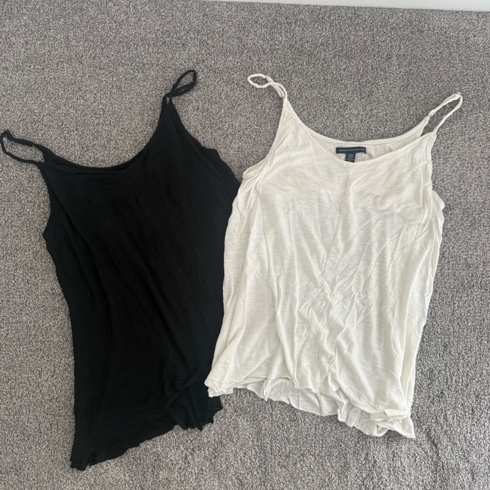 American Eagle Outfitters Black and Cream Camisoles